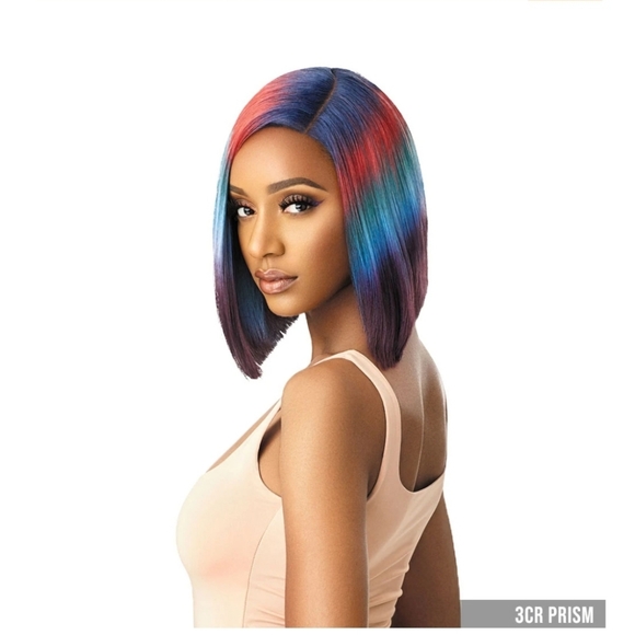 Multicolor Lace Front Bob Wig - Picture 8 of 8